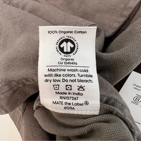 Mate the Label Organic Cotton Canvas Chore Jacket Pebble M/L NWT Classic Fall - Picture 6 of 6